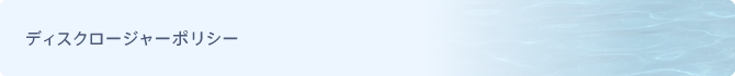 ディスクロージャーポリシー